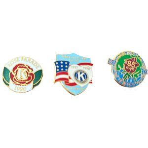 Lot Of 3-Kiwanis Rose Parade Pins-1990, 97-98 & 2000